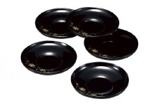 輪島塗　茶托（春秋沈金）