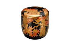 輪島塗　大棗（文様～稲束に紅葉）