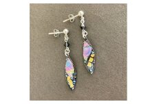 金と貝蒔絵螺旋型ピアス