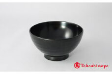 輪島漆器〈輪島キリモト〉ヘラ模様椀・中（黒） [高島屋選定品]
