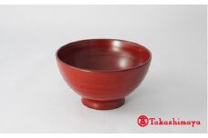 輪島漆器〈輪島キリモト〉ヘラ模様椀・中（本朱） [高島屋選定品]