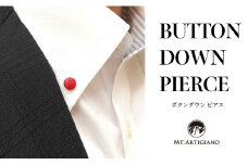 ボタンダウンピアス Color 朱  白蝶貝 漆 蒔絵 ドレスピアス ピンブローチ タイタック アクセサリー ギフト 伝統工芸 工芸品 国産 日本製 うるしアート 復興 震災 コロナ 能登半島地震復興支援 北陸新幹線 F6P-0337 クラウドファンディング 実施中 GCF