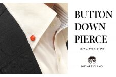 ボタンダウンピアス Color 橙  白蝶貝 漆 蒔絵 ドレスピアス ピンブローチ タイタック アクセサリー ギフト 伝統工芸 工芸品 国産 日本製 うるしアート 復興 震災 コロナ 能登半島地震復興支援 北陸新幹線 F6P-0338 クラウドファンディング 実施中 GCF