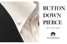 ボタンダウンピアス Filo A  糸 白蝶貝 漆 蒔絵 ドレスピアス ピンブローチ タイタック アクセサリー ギフト 伝統工芸 工芸品 国産 日本製 うるしアート 復興 震災 コロナ 能登半島地震復興支援 北陸新幹線 F6P-0365 クラウドファンディング 実施中 GCF