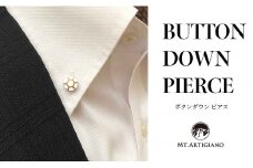 ボタンダウンピアス Filo B  糸 白蝶貝 漆 蒔絵 ドレスピアス ピンブローチ タイタック アクセサリー ギフト 伝統工芸 工芸品 国産 日本製 うるしアート 復興 震災 コロナ 能登半島地震復興支援 北陸新幹線 F6P-0366 クラウドファンディング 実施中 GCF