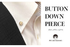 ボタンダウンピアス Filo C  糸 白蝶貝 漆 蒔絵 ドレスピアス ピンブローチ タイタック アクセサリー ギフト 伝統工芸 工芸品 国産 日本製 うるしアート 復興 震災 コロナ 能登半島地震復興支援 北陸新幹線 F6P-0367 クラウドファンディング 実施中 GCF