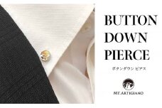 ボタンダウンピアス Skull F  ドクロ 白蝶貝 漆 蒔絵 ドレスピアス ピンブローチ タイタック アクセサリー  伝統工芸 工芸品日本製 うるしアート 復興 震災 コロナ 能登半島地震復興支援 北陸新幹線 F6P-0380 クラウドファンディング 実施中 GCF