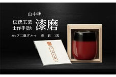 山中塗 士作手塗り 漆磨 カップ二重ダルマ 赤 彩 1客 250ml 漆磨カップ コップ カップ 贈答 贈り物 父の日 母の日 敬老の日 記念日 贈り物 ギフト 伝統工芸 工芸品 国産 日本製 F6P-2068 クラウドファンディング 実施中 GCF