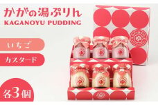 かがの湯ぷりんカスタードぷりん×３個苺ぷりん×3個 F6P-0063 クラウドファンディング 実施中 GCF