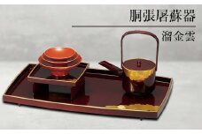 山中塗 胴張屠蘇器 溜金雲 セット 屠蘇器 お屠蘇 屠蘇台 盃台 銚子 盃 贈り物 ギフト 伝統工芸 工芸品 ABS樹脂 日本製 F6P-1313 クラウドファンディング 実施中 GCF