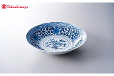 加賀九谷焼〈山本長左〉8.5号盛皿　桃華唐草【高島屋選定品】［60C0095］ F6P-0061 クラウドファンディング 実施中 GCF