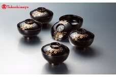 〈北市漆器店〉円山吸物椀揃　溜塗り・漆塗　５客セット【高島屋選定品】[58C0440] F6P-1591 クラウドファンディング 実施中 GCF