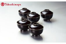 〈北市漆器店〉溜渕金雑煮椀揃　５客セット【高島屋選定品】[58C0473] F6P-1593 クラウドファンディング 実施中 GCF