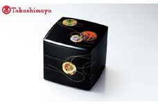 〈北市漆器店〉彩光てまり6.5寸 胴張三段重（黒内朱塗）【高島屋選定品】[58C0506] F6P-1595 クラウドファンディング 実施中 GCF