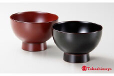 〈北市漆器店〉うるしペア　あつあつみそ汁椀（溜・朱）【高島屋選定品】[60C0563] F6P-1608 クラウドファンディング 実施中 GCF