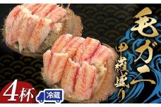 【冷蔵発送】毛ガニ甲羅盛り4杯入り かに 毛蟹 毛がに 毛ガニ  海の幸 カニ 蟹 ガニ 魚介 海産物 海鮮 食品 F6P-2462 クラウドファンディング 実施中 GCF