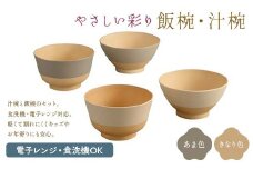 やさしい彩り 飯椀・汁椀2P あま色／きなり色 セット 食器 F6P-2574