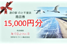 道の駅のと千里浜オリジナル商品券 15000円 クーポン券 金券 ギフト券 プレゼント 贈答品 贈り物 地域振興券 地域商品券 商品交換券 道の駅利用券 観光地 千里浜なぎさドライブウェイ 千里浜海岸 石川県 羽咋 能登 災害復興 復興支援