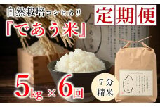 先行予約 米 定期便 5kg 6回 令和7年産 新米 こしひかり 自然栽培 七分精米 栄養 豊富 数量限定 お米 こめ おこめ ご飯 ごはん R7 2025年産 こだわり おいしい 美味しい であう米 石川県 能登 羽咋