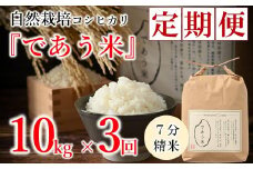 先行予約 米 定期便 10kg 3回 令和7年産 新米 こしひかり 自然栽培 七分精米 栄養 豊富 数量限定 お米 こめ おこめ ご飯 ごはん R7 2025年産 こだわり おいしい 美味しい であう米 石川県 能登 羽咋