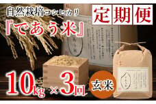 先行予約 米 定期便 10kg 3回 令和7年産 新米 こしひかり 自然栽培 玄米 栄養 豊富 数量限定 お米 こめ おこめ ご飯 ごはん R7 2025年産 こだわり おいしい 美味しい であう米 石川県 能登 羽咋