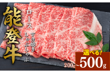 黒毛和牛 ロース すき焼き しゃぶしゃぶ 能登牛 500g とろける 食感 希少 上質 サシ 脂 ブランド和牛 ブランド 和牛 ギフトボックス 贈答 にも おすすめ スライス 国産 うし にく 牛 肉 黒毛和牛 焼肉 ディナー 便利 冷凍 石川 石川県 羽咋 能登 能登半島災害支援 復興支援