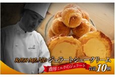 濃厚ミルクアイスのジェラートシュークリーム 10個入り / シューアイス シュークリーム 生クリーム スイーツ スウィーツ お菓子 おやつ デザート 洋菓子 焼菓子 個包装 冷凍