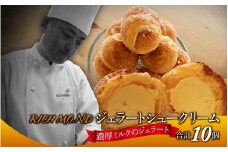 濃厚ミルクアイスのジェラートシュークリーム 10個入り / シューアイス シュークリーム 生クリーム スイーツ スウィーツ お菓子 おやつ デザート 洋菓子 焼菓子 個包装 冷凍