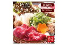 天然ジビエ＜鹿肉200g＞すき焼きセット(1～2人前)老舗ジビエ旅館の料理人の無添加手作りタレ付【1267176】