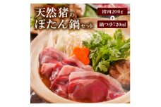天然ジビエ＜猪肉のぼたん鍋セット＞200g(1～2人前)老舗旅館の料理人の手作り無添加の味噌鍋出汁付【1263738】