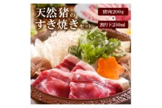 天然ジビエ＜猪肉200g＞すき焼きセット(1～2人前)老舗ジビエ旅館の料理人の無添加手作りタレ付【1267182】
