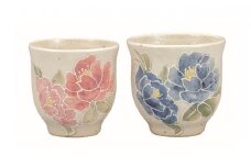 [№5784-0505]九谷焼　組湯呑・香華　相川志保（2個セット）