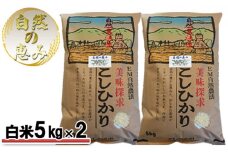 [№5784-0567]自然農法米こしひかり「自然の恵み」白米5kg×2個《特別栽培米》