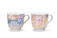 [№5784-0670]九谷焼 ペアマグカップ 花の舞/山近祥