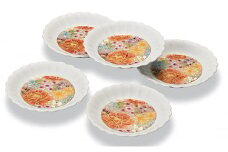 [№5784-1206]5号皿揃　雅華　大志窯