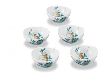 [№5784-1209]4号小鉢揃　花鳥