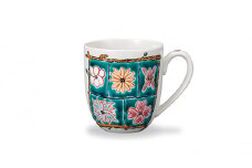 [№5784-1226]マグカップ フラワーBOX グリーン 岩田玲子