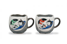 [№5784-1227]ペアマグカップ　ねこ