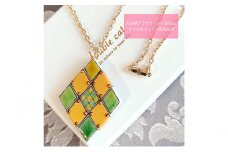 [№5784-1259]九谷焼アクセサリー＋Bijoux（ひし形ロングネックレス）
