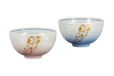 [№5784-0978]九谷焼　 組飯碗　銀彩金チラシ　a02