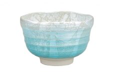 [№5784-1026]九谷焼　 抹茶碗　銀彩　柴田博作　a03