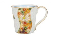 [№5784-1033]九谷焼　 マグカップ　七宝金花詰　a04