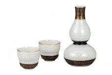 [№5784-1087]九谷焼　晩酌揃 　白七宝