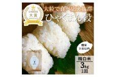 [№5784-1327]【令和7年産】【日本農業賞大賞】ひゃくまん穀3kg精白米 能美市 お米 米