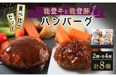 能登牛と能登豚ハンバーグ食べ比べセット　2種類8個入り【1367319】