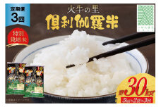 米 3回 定期便 火牛の里 倶利伽羅米 (特別栽培米) 10kg (5kg×2袋)×3回 総計30kg [JA石川かほく 石川県 津幡町 28ab0008] お米 白米 ご飯 ごはん コメ こめ 家庭用 おこめ 3ヶ月 3か月 精米