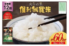米 12回 定期便 火牛の里 倶利伽羅米 (特別栽培米) 5kg×12回 総計60kg [JA石川かほく 石川県 津幡町 28ab0020] お米 白米 ご飯 ごはん コメ こめ 家庭用 おこめ 12ヶ月 12か月 精米