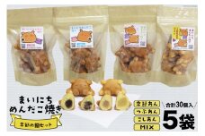 焼き菓子 詰め合わせ まいにちめんだこ焼き 季節の餡セット 5袋 [勝崎館 石川県 津幡町 28ao0002] セット カステラ あんこ 小豆 つぶあん こしあん