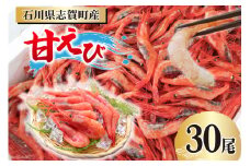 【能登半島 漁協直送！】活〆 甘エビ 30尾 [JF西海 石川県 志賀町 AM4231] エビ味噌 アヒージョ 殻ごと