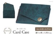 カードケース ブルー [FUCHA 石川県 志賀町 CJ5007-a] Card Case  イタリアンレザー プエブロレザー ハンドメイド 手縫い 革製品 本革 名刺入れ